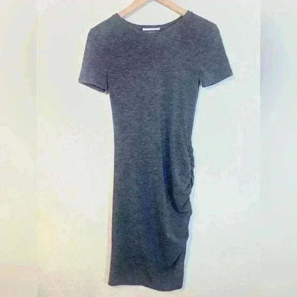 Treasure & Bond Side Ruched Body-Con Dress in Heathered Navy Blue Size XS - Picture 2 of 12